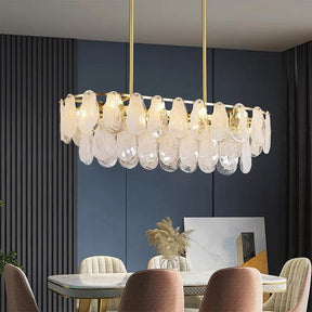 Petal Shaped Crystal Rectangular Chandelier