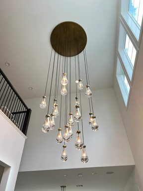 Raindrop Glass Round Chandelier 60"