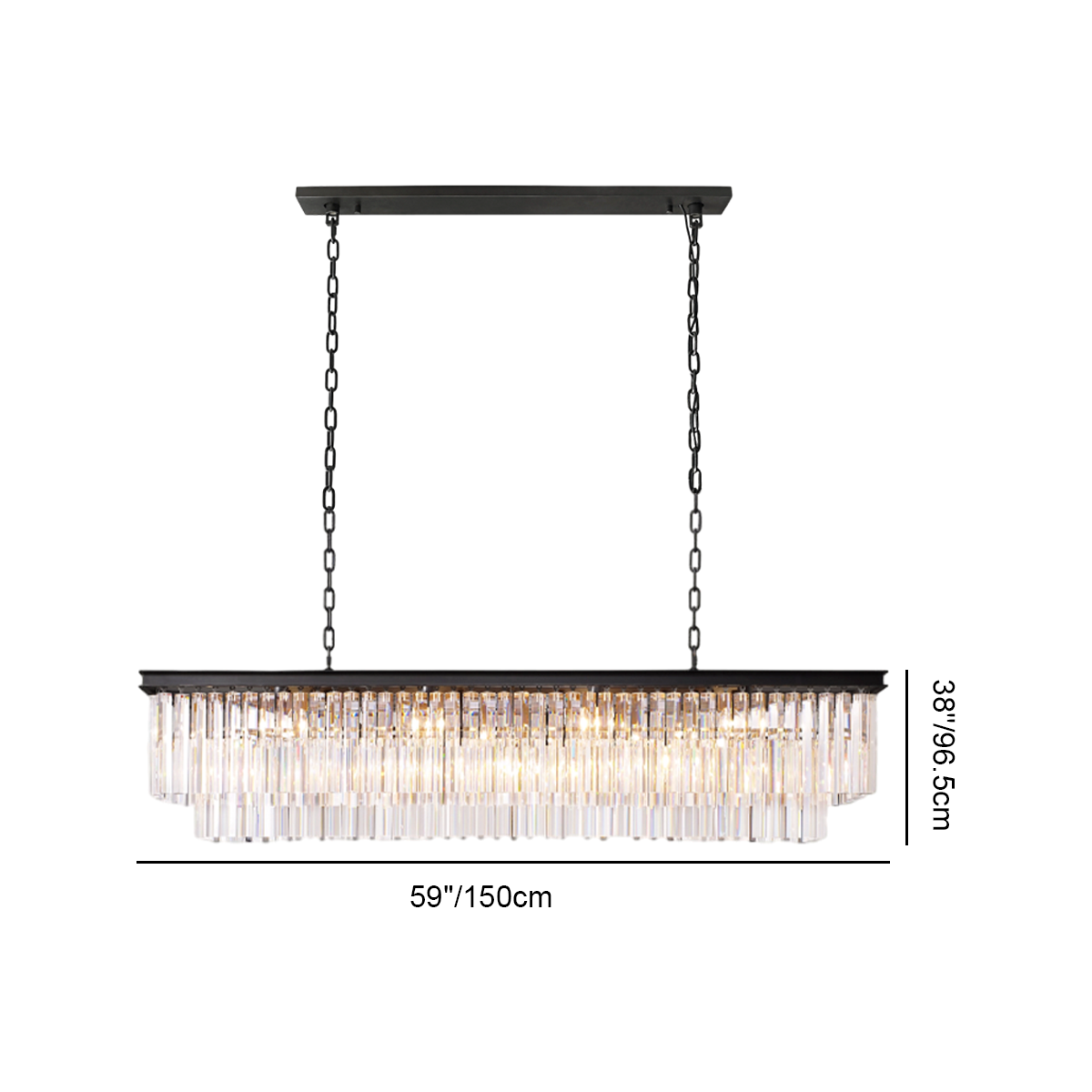 Odeon Crystal  2-Layer Rectangle Chandelier