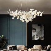 Modern Ceramic Petal Chandelier Gold Length 31" 39" 59" 78"