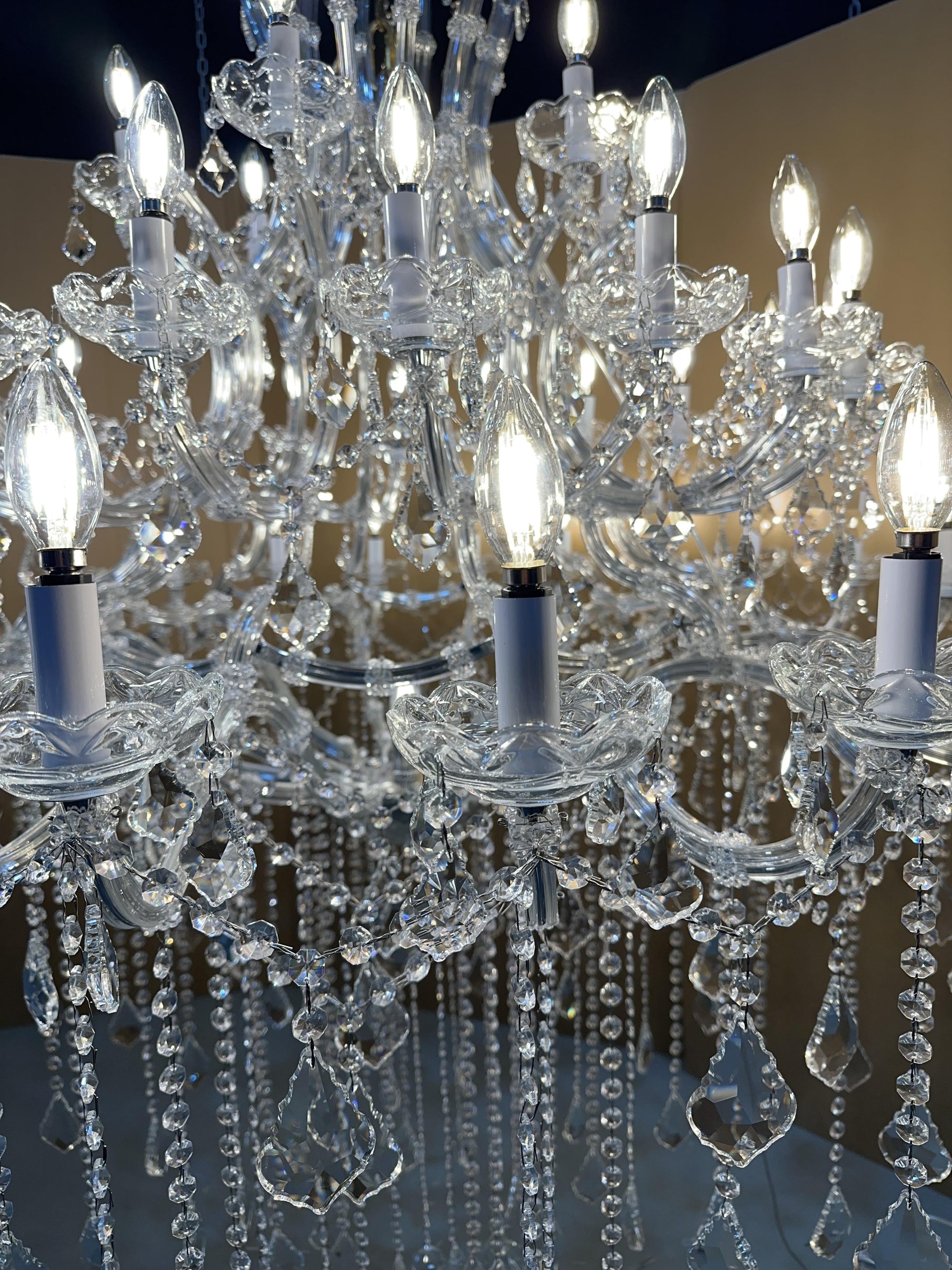 Empire candlestick Royal Crystal chandelier 60”