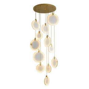 Queenie marble disc Long Round chandelier For Loft