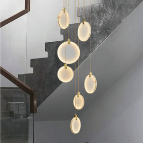 Aria Queenie Marble Disc Round Chandelier For Loft