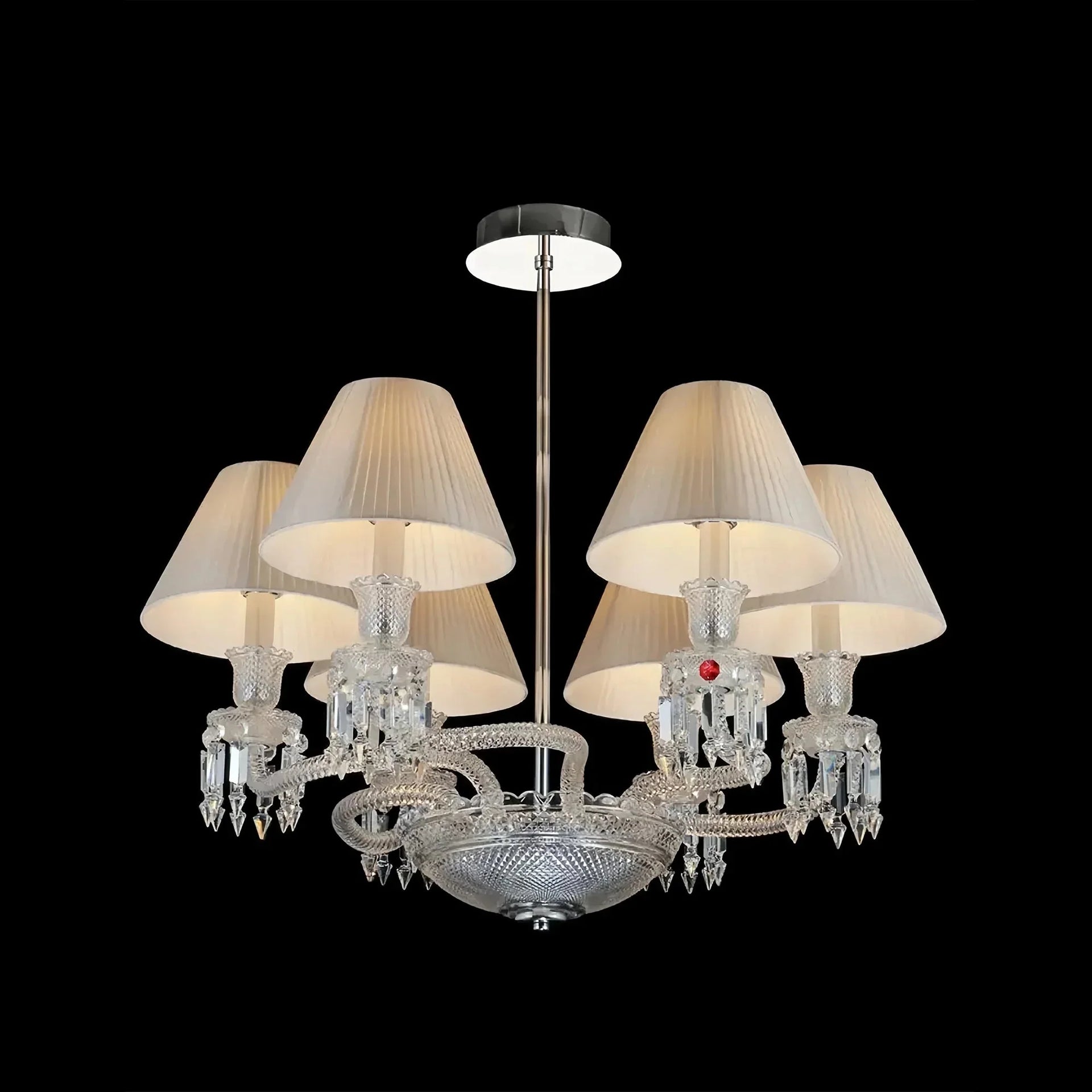 6 Lights Crystal Lighting with Lampshades - Arialamps