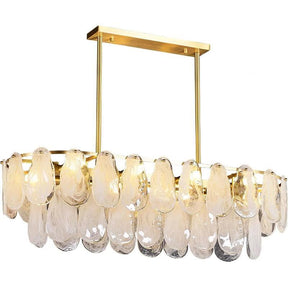 Petal Shaped Crystal Rectangular Chandelier