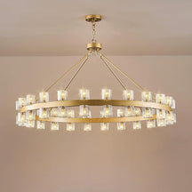 Delvora Crystal Wagon Wheel Chandelier