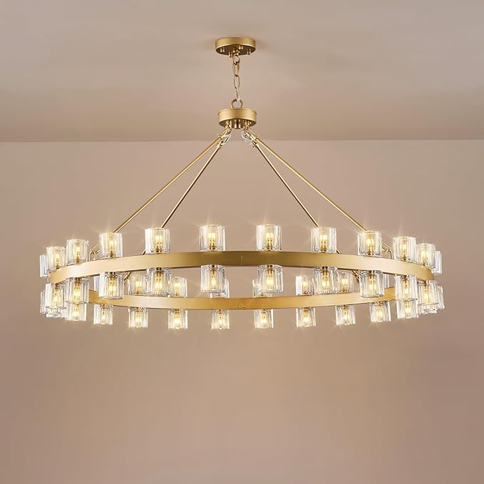 Delvora Crystal Wagon Wheel Chandelier