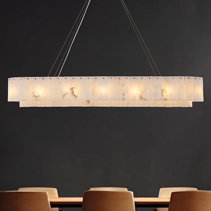 Zymera Alabaster Rectangular Chandelier