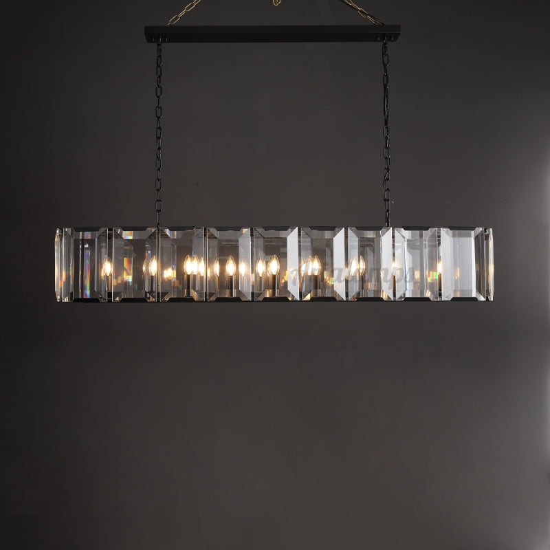 Aria Harry Crystal Rectangular Chandelier For Dining Room