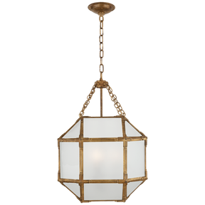 Morris Small Lantern Brass with White Glass