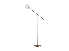 Sayre Round Clear Glass Globe Task Floor Lamp