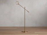 Sayre Round Clear Glass Globe Task Floor Lamp