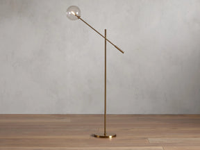 Sayre Round Clear Glass Globe Task Floor Lamp