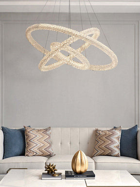 Aria Halo Modern Clear Crystal Ring Chandelier