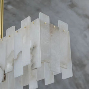 Charlene Marble Brass Linear Chandelier