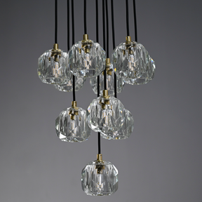 Bille De Crystal Ball Cluster Chandelier 14"