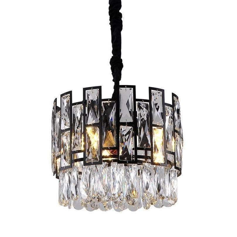 Mini Black Clear Crystal Pendant Chandelier