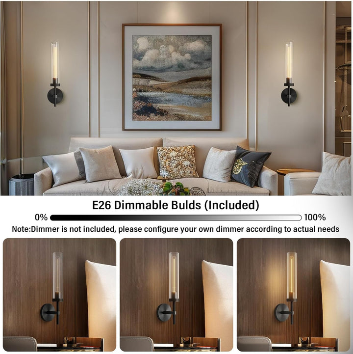 Black sconces Wall Lighting, 19" Knurling Bathroom Vanity Light Fixtures,Wall Lamp Modern Wall Lights for Mirror Living Room Hallway Staircase