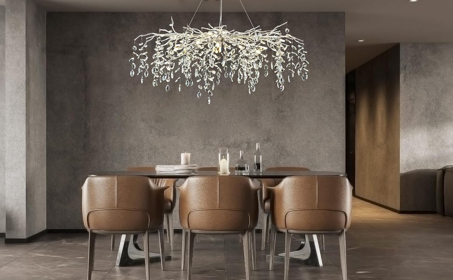 Raindrop Tree Branch Chandelier 23" 47"