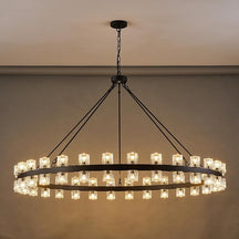 Delvora Crystal Wagon Wheel Chandelier