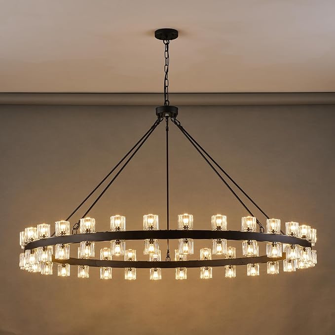 Delvora Crystal Wagon Wheel Chandelier