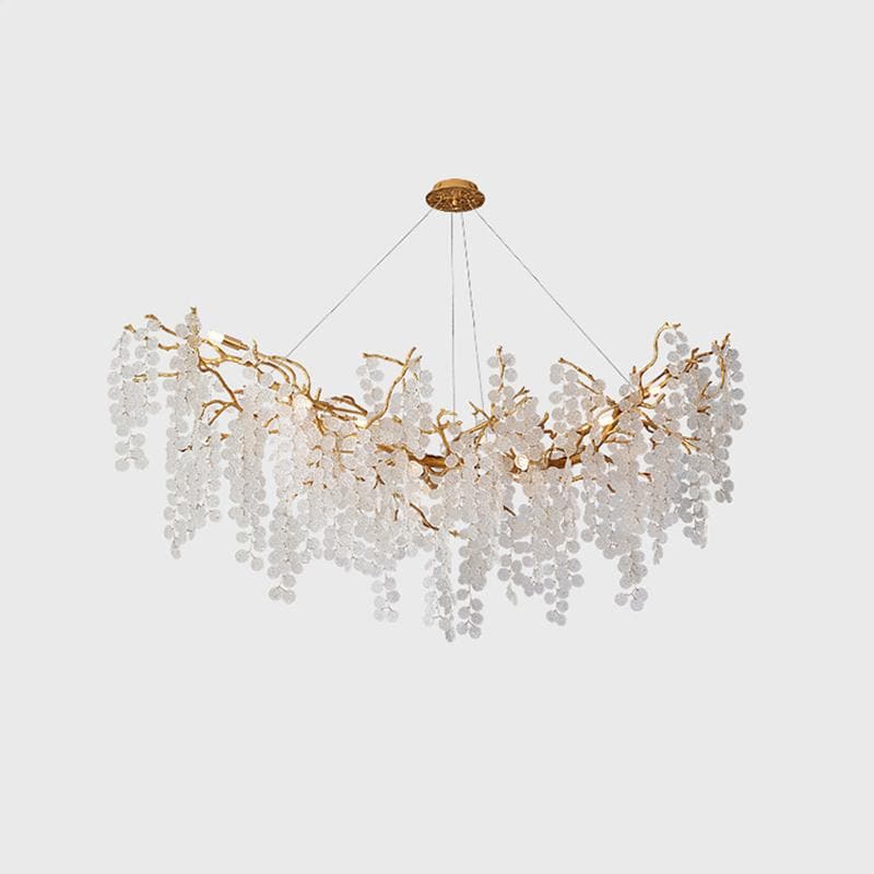 Snowflake Crystal Brass Branch Chandelier