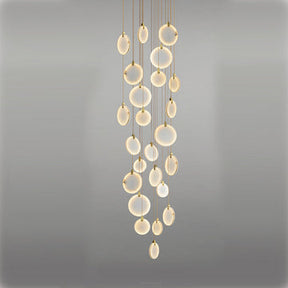 Queenie marble disc Long Round chandelier For Loft