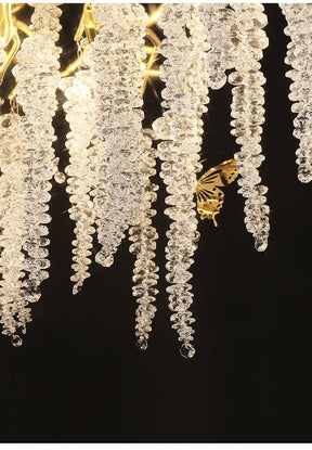 Branch Luxury Long Snowflake Crystal  Chandelier Gold