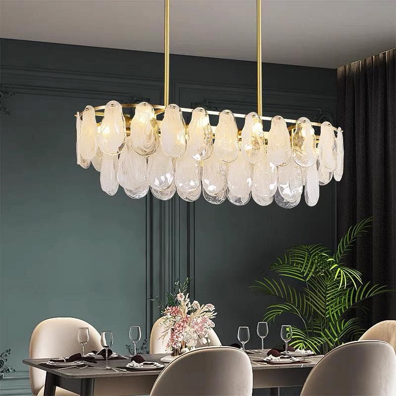 Petal Shaped Crystal Rectangular Chandelier