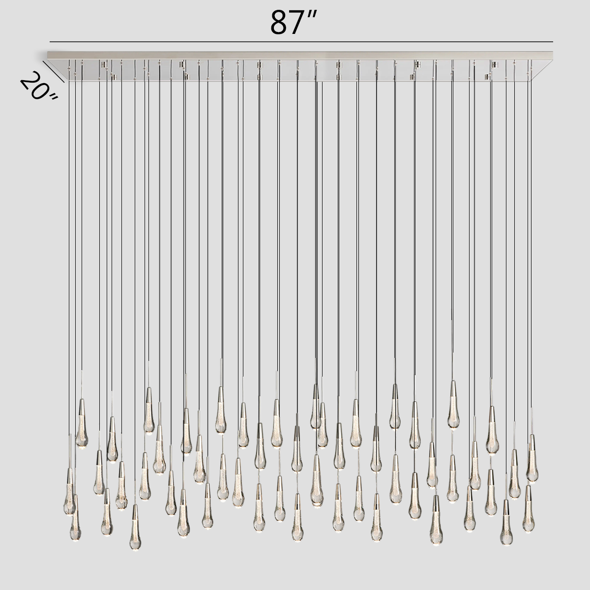 Soltaire Linear Chandelier 37'' 50'' 70'' 87"W 120"W