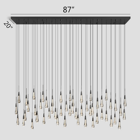 Soltaire Linear Chandelier 37'' 50'' 70'' 87"W 120"W