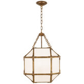 Morris Small Lantern Brass with White Glass