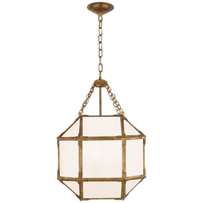 Morris Small Lantern Brass with White Glass