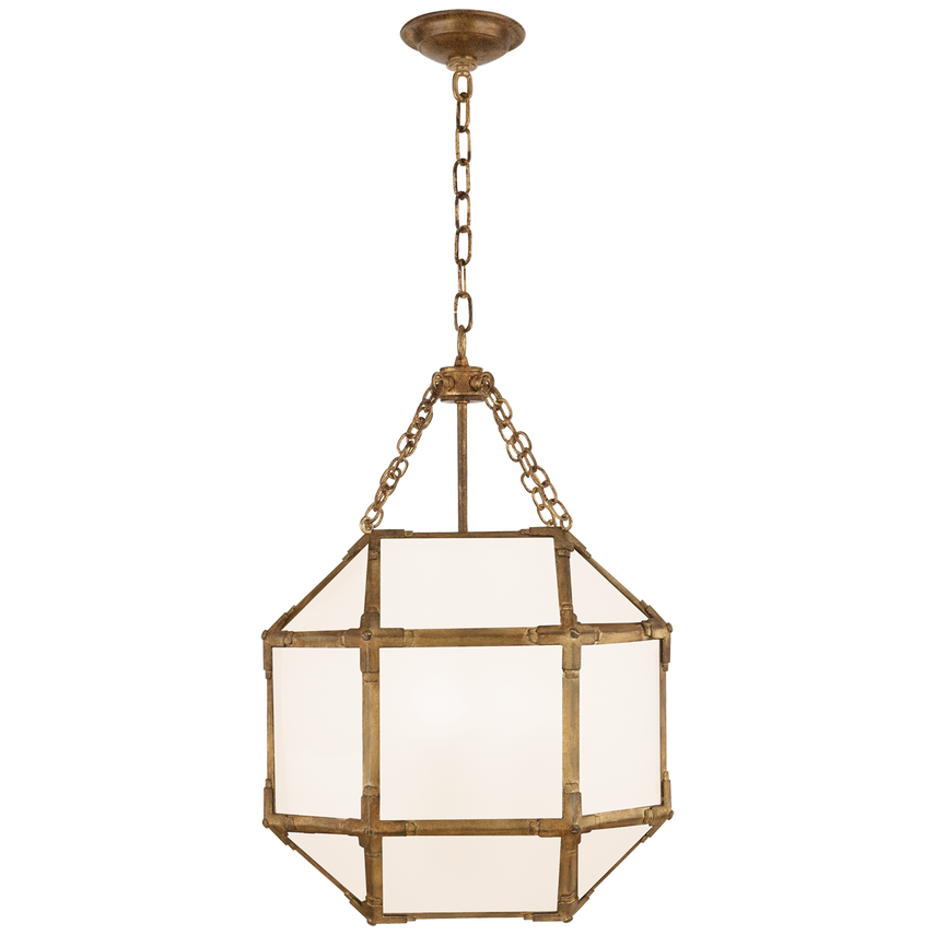 Morris Small Lantern Brass with White Glass