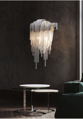 Alisa Luxury Plated Aluminum Chain Tassel Wall Lamp