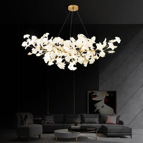 Modern Ceramic Petal Chandelier Gold Length 31" 39" 59" 78"