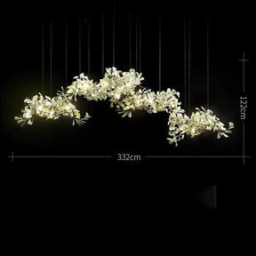 Aria Gingko Porcelain  Chandelier, Modern Branch Chandelier