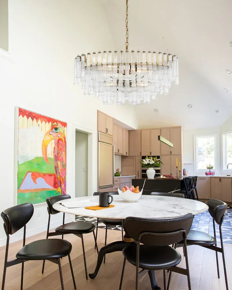 9 Light 20" Wide LED Lorelei Round Tiered Chandelier in Black Chain use for dining room American chandelier