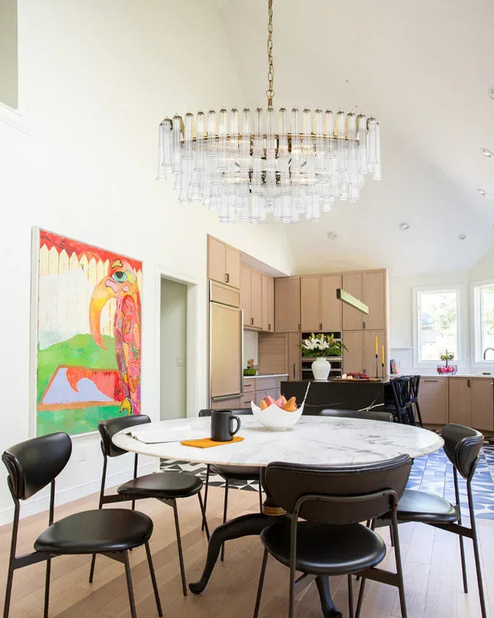 9 Light 20" Wide LED Lorelei Round Tiered Chandelier in Black Chain use for dining room American chandelier