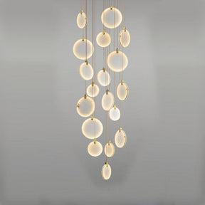 Queenie marble disc Long Round chandelier For Loft