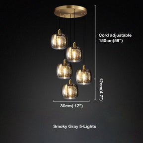 Bedroom Pendant Lighting Smoke Grey Clear Color