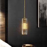 Golden Rectangular Crystal  Pendant Lighting