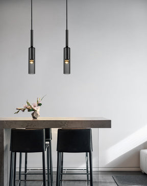 Smoke Grey Pendant Lighting Height 16.5"