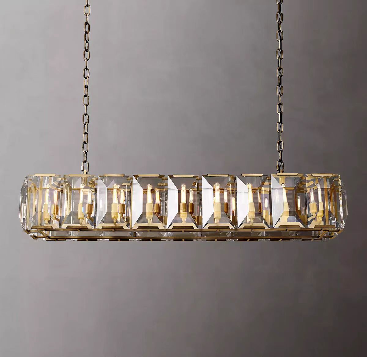 Harlew Multi Crystal Rectangular Chandelier