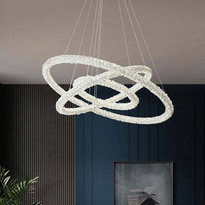 Aria Halo Modern Clear Crystal Ring Chandelier