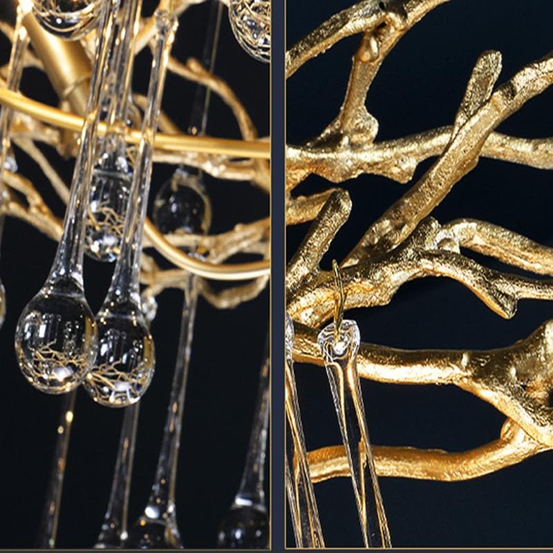 Branch Post Modern Water Drop Crystal  Chandelier