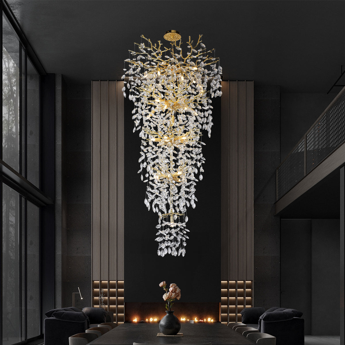 Estora Long Crystal Chandelier