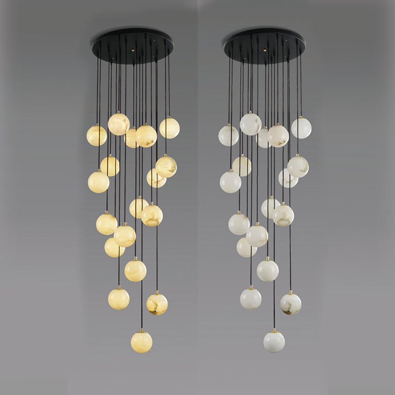 Aria Yanna Long chandelier for Duplex staircase light lucite