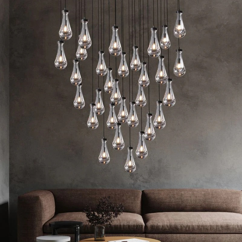 Raindrop Glass Round Chandelier 60"