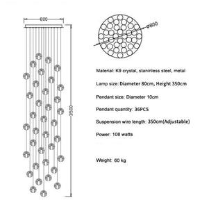 Adonis Suspension Water Drop Chandelier（ 43-Light customized）